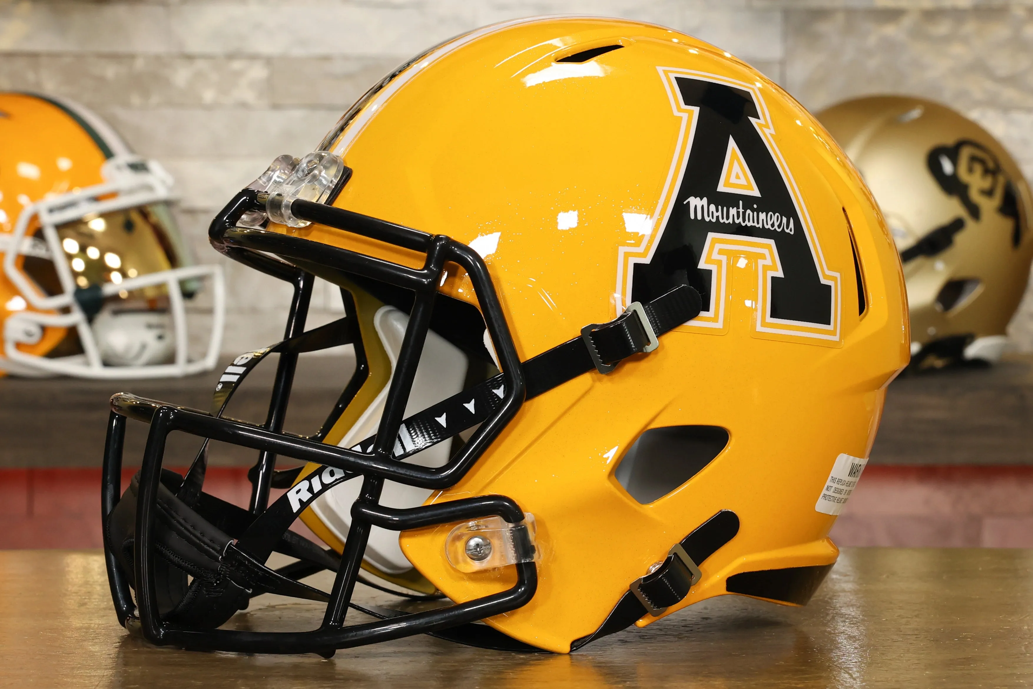 Appalachian State Mountaineers Riddell Speed Display Helmet - Gold Alternate