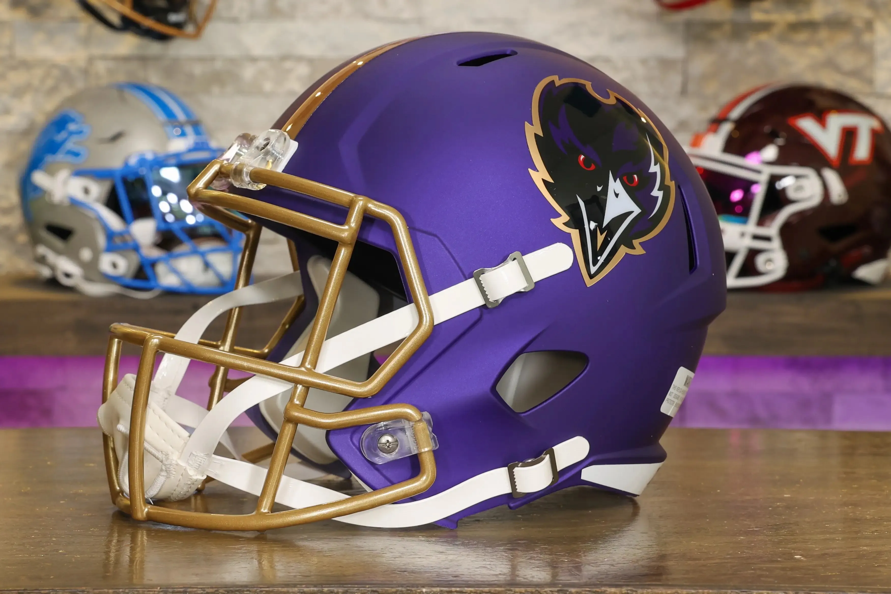 Baltimore Ravens Riddell Speed Display Helmet - Purple Rising Alternate