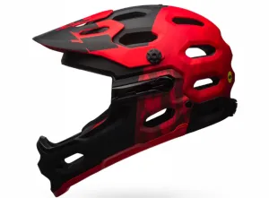 Bell Super 3R MIPS Full Face Helmet - Matt Red-Marsala-Black