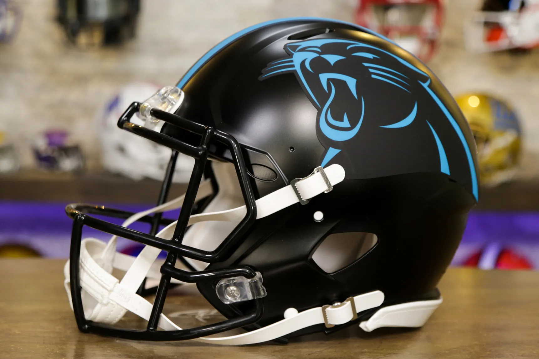 Carolina Panthers Riddell Speed Authentic Helmet - Black Alternate