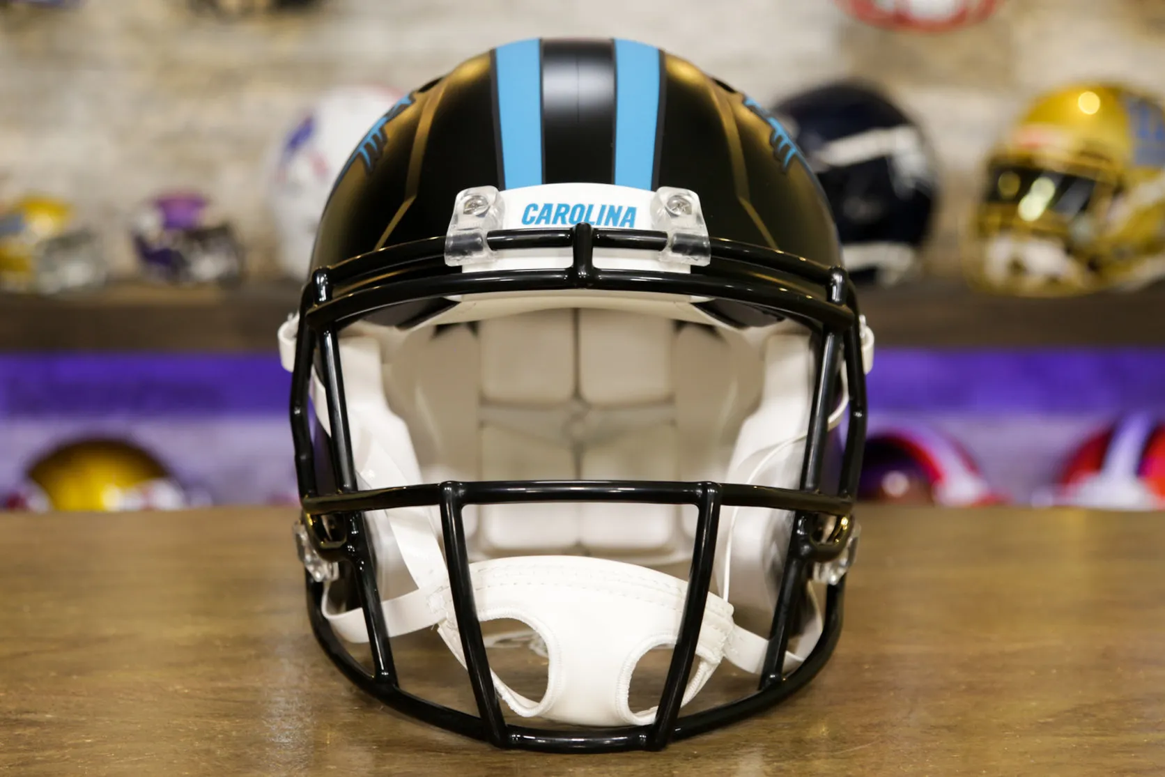 Carolina Panthers Riddell Speed Authentic Helmet - Black Alternate