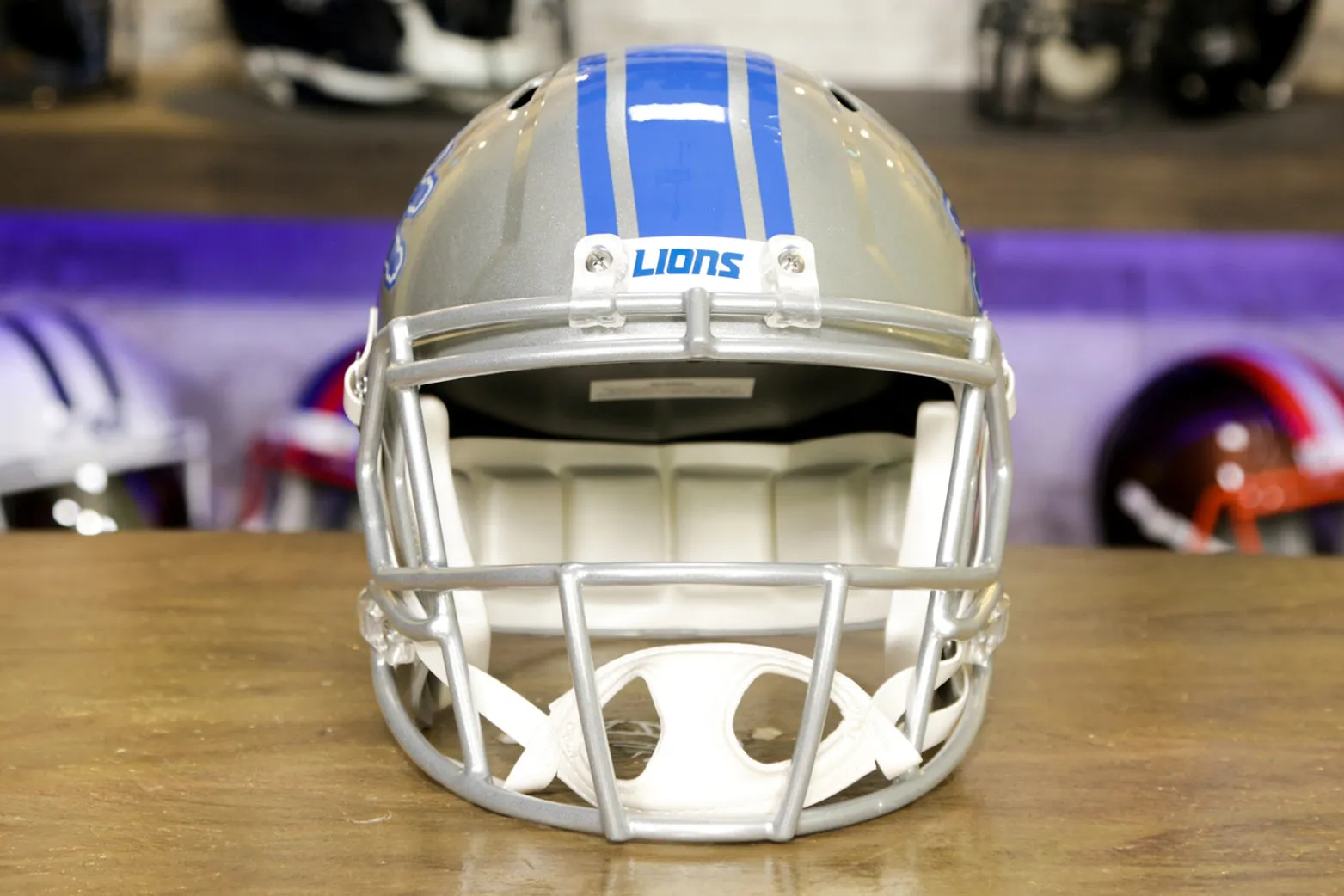 Detroit Lions Riddell Speed Display Helmet  - 2017-2023 Throwback