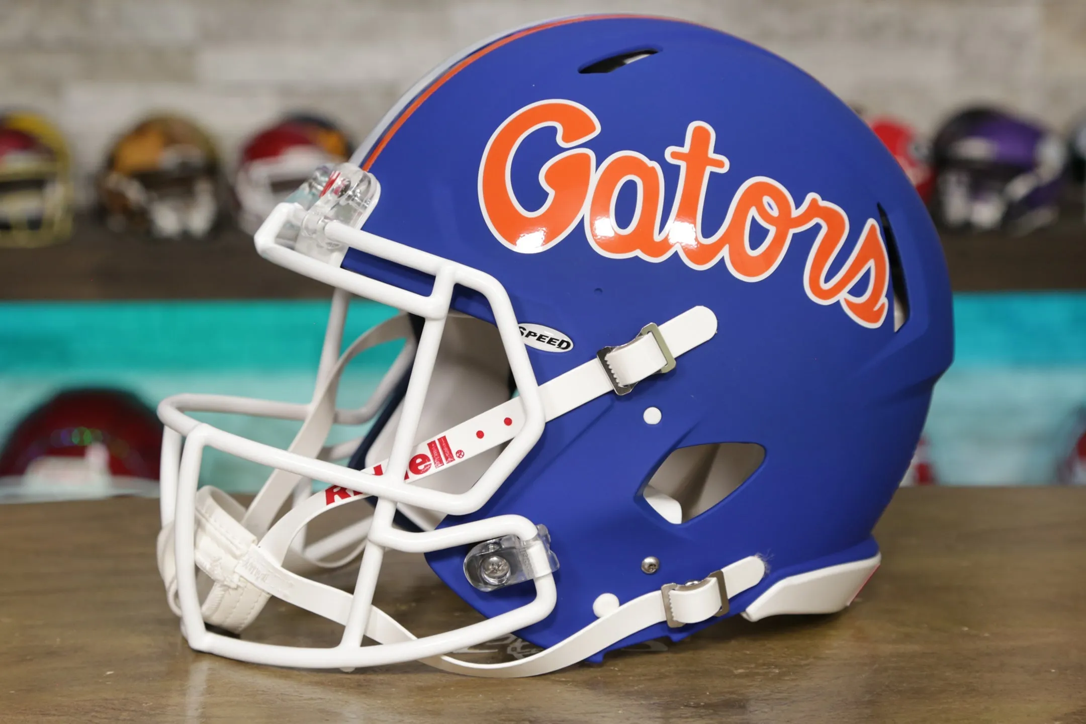 Florida Gators Riddell Speed Authentic Helmet - Matte Blue Alternate