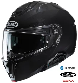 HJC i91 Modular Sena 11b Bluetooth Helmet Gloss Black