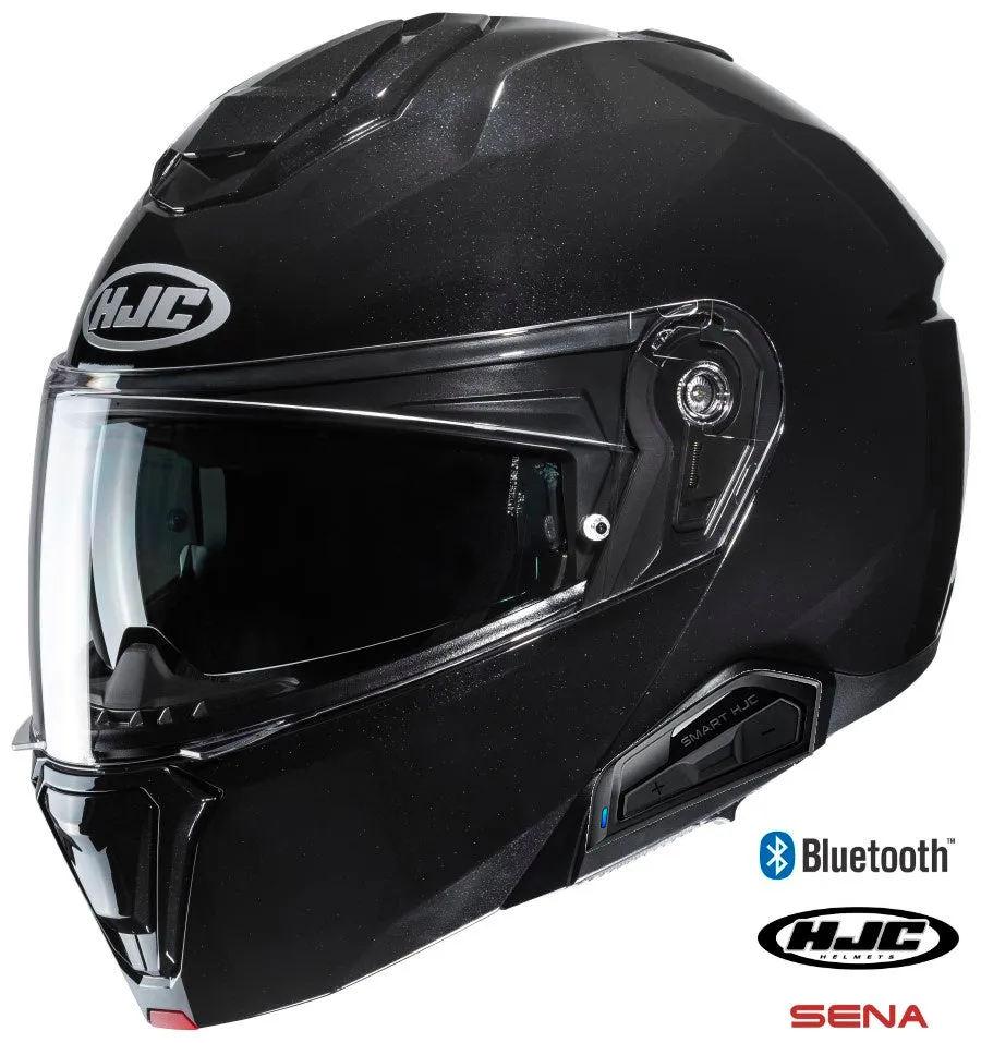 HJC i91 Modular Sena 11b Bluetooth Helmet Gloss Black