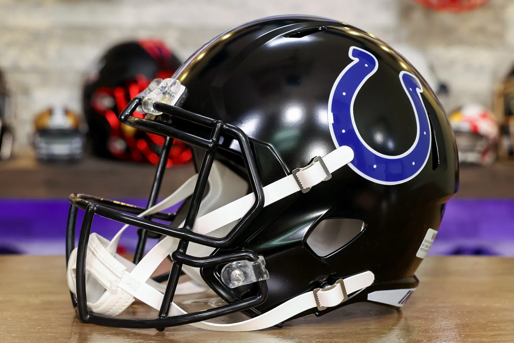Indianapolis Colts Riddell Speed Display Helmet - Black Alternate