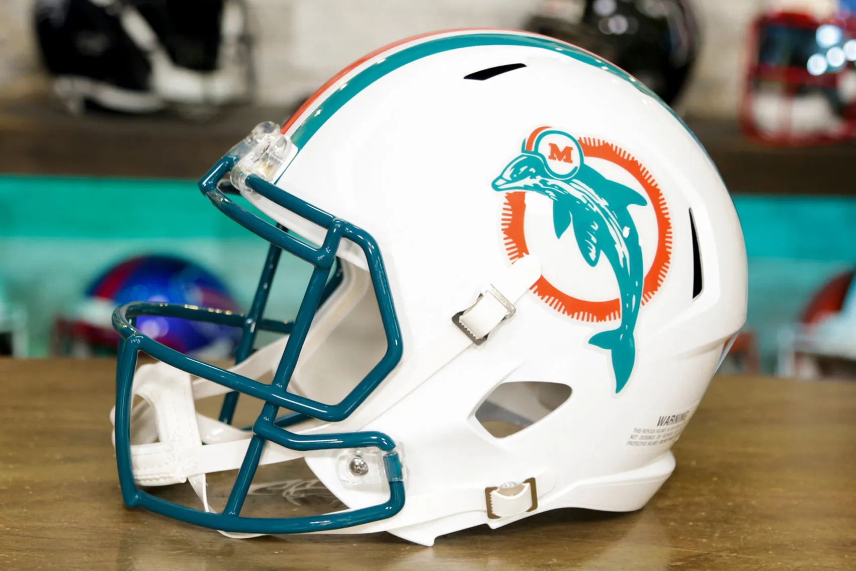 Miami Dolphins Riddell Speed Display Helmet - 1980-1996 Throwback