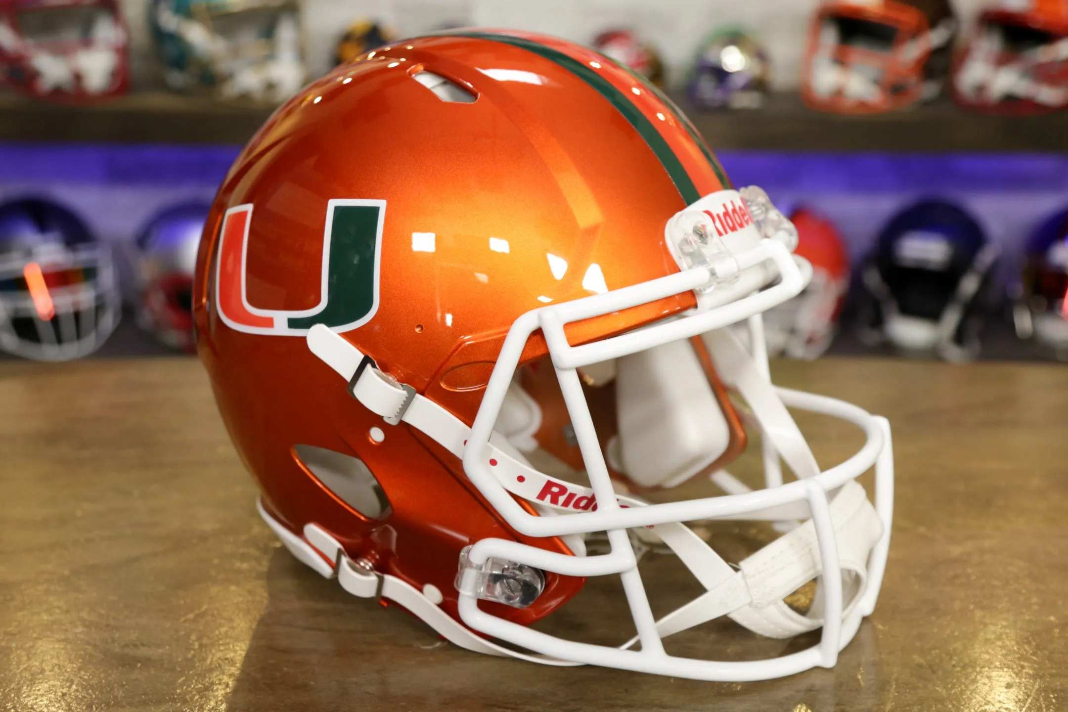 Miami Hurricanes Riddell Speed Authentic Helmet - Flash
