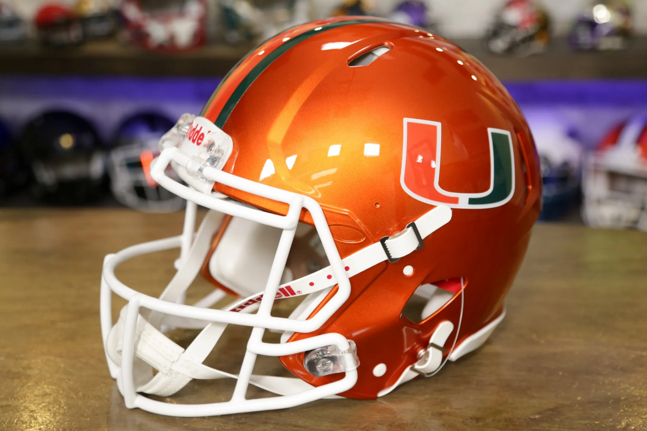 Miami Hurricanes Riddell Speed Authentic Helmet - Flash