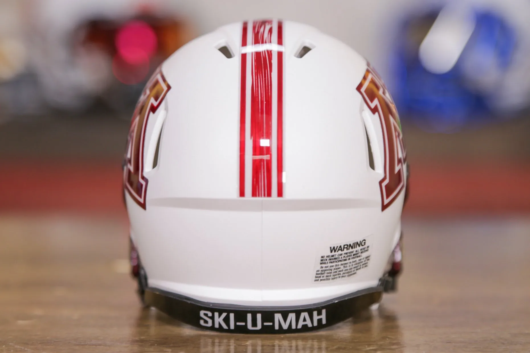 Minnesota Golden Gophers Riddell Speed Mini Helmet - White w/ Chrome Red