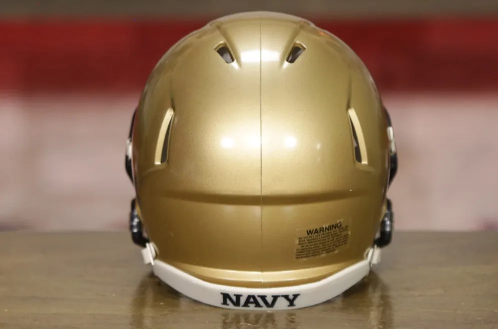 Navy Midshipmen Riddell Speed Mini Helmet - Gold