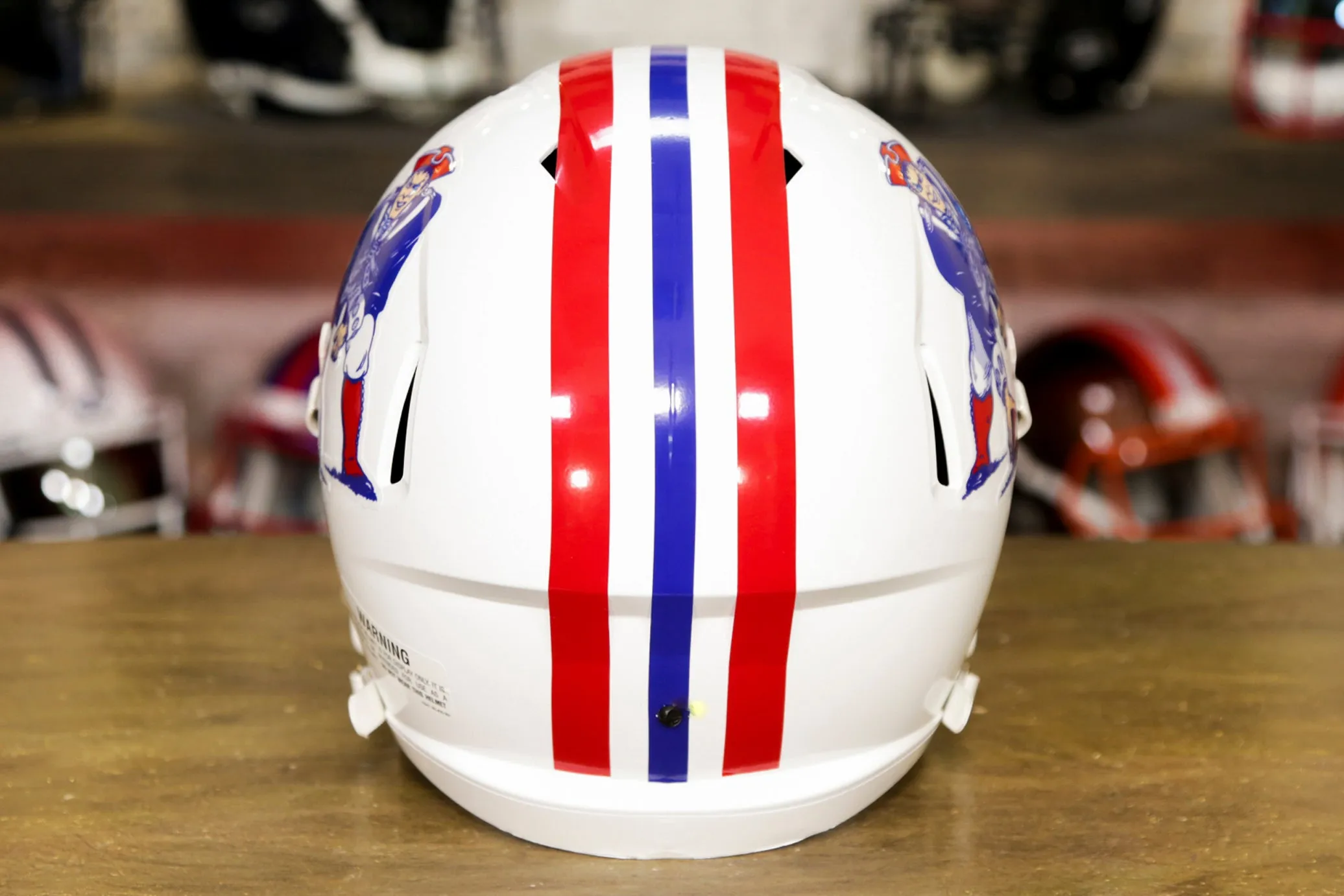 New England Patriots Riddell Speed Display Helmet - 1982-1989 Throwback