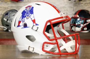 New England Patriots Riddell Speed Display Helmet - 1990-1992 Throwback