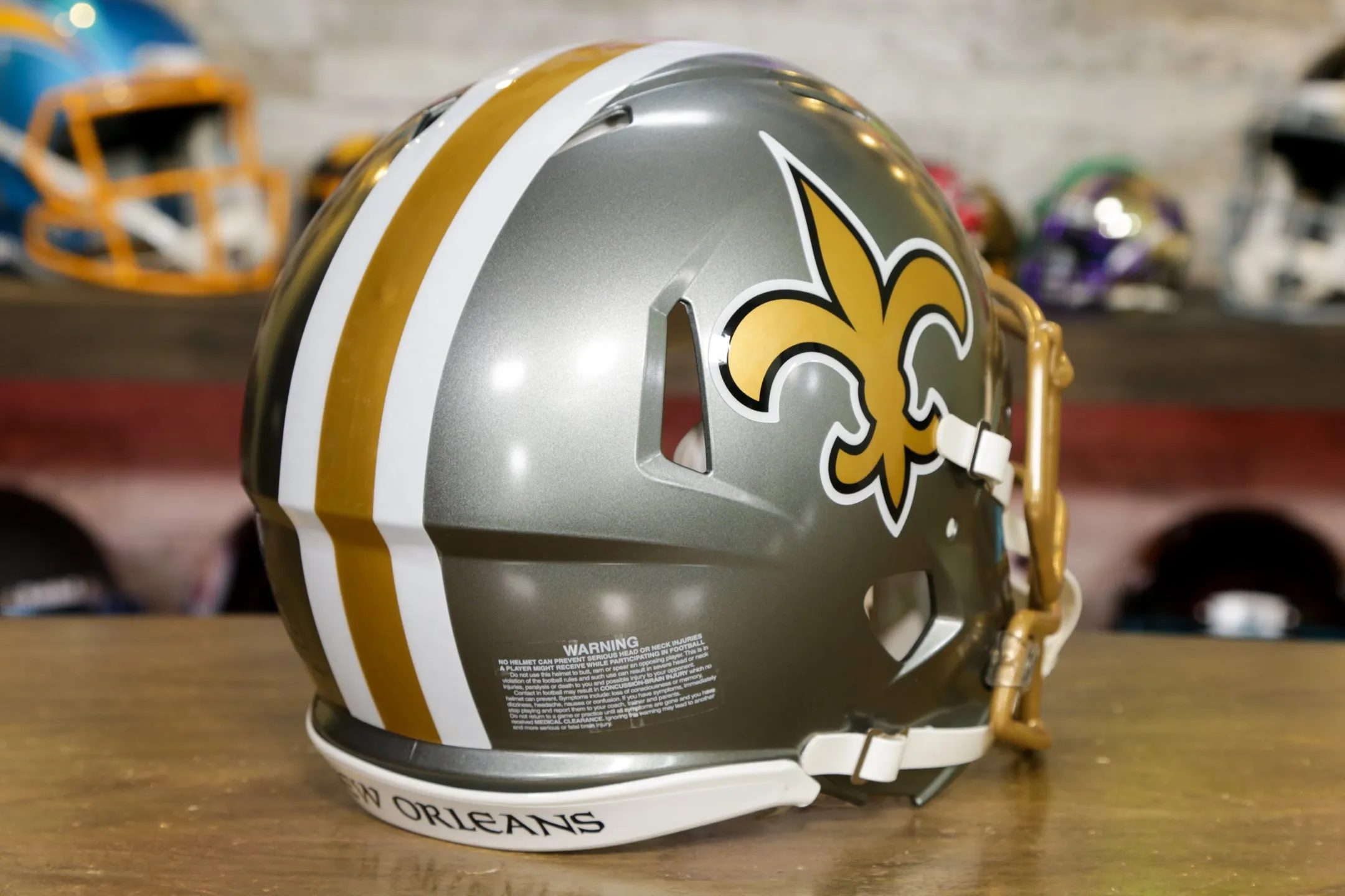 New Orleans Saints Riddell Speed Authentic Helmet - Flash