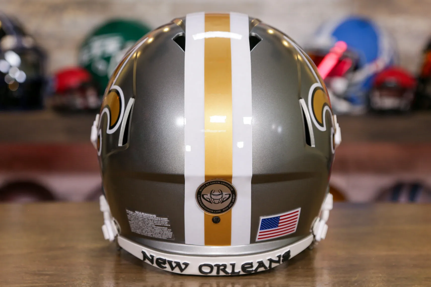 New Orleans Saints Riddell Speed Display Helmet - GG Edition