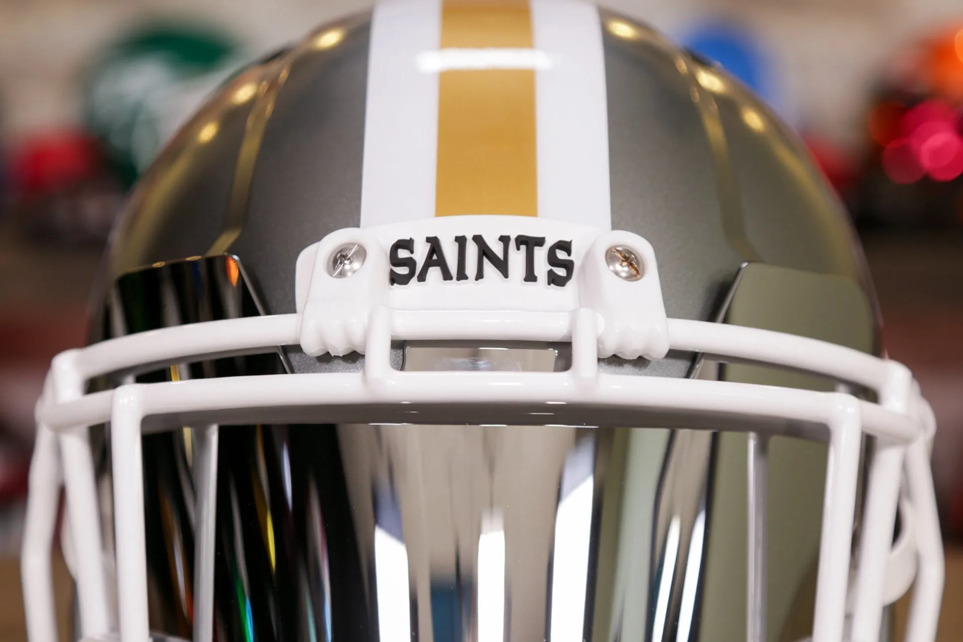 New Orleans Saints Riddell Speed Display Helmet - GG Edition