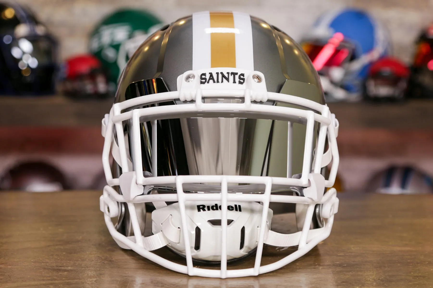 New Orleans Saints Riddell Speed Display Helmet - GG Edition