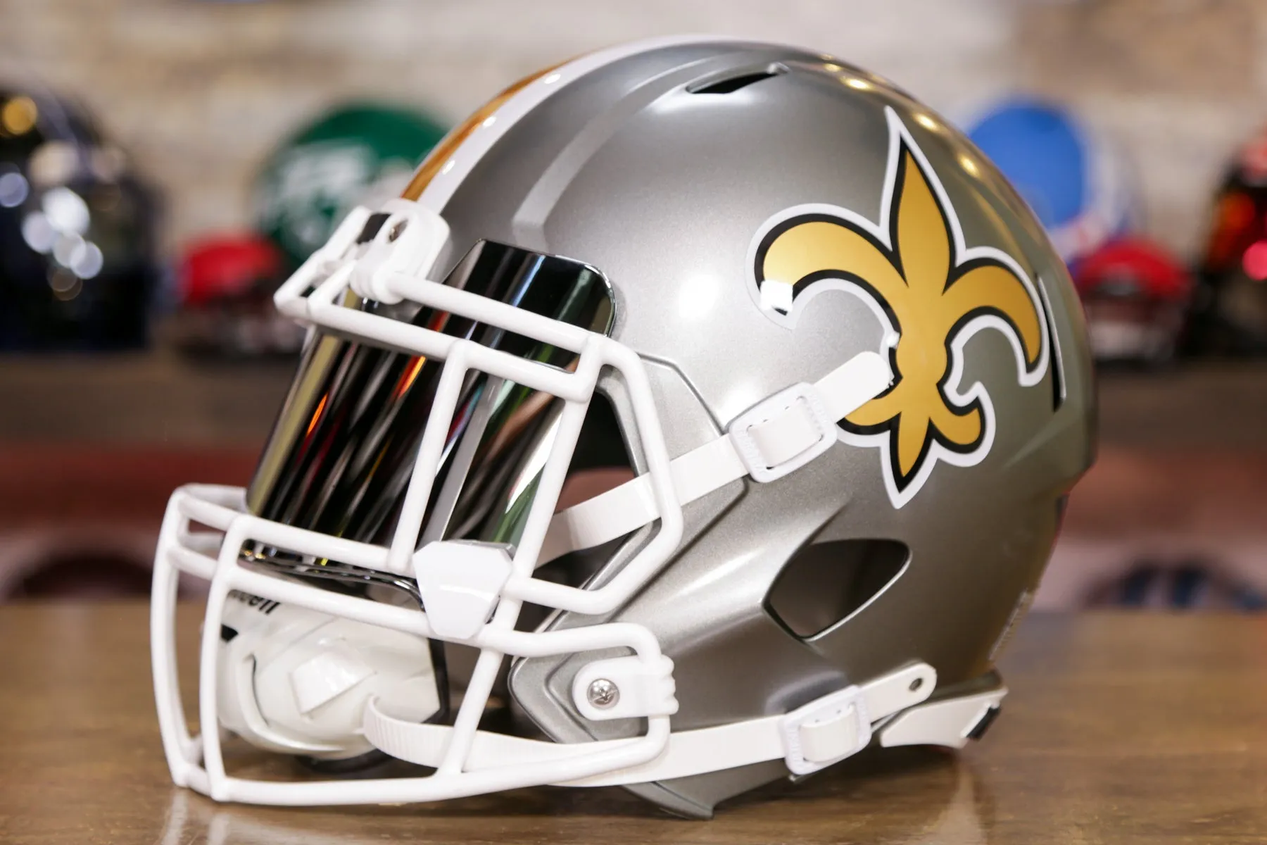 New Orleans Saints Riddell Speed Display Helmet - GG Edition