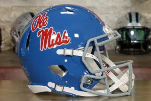 Ole Miss Rebels Riddell Speed Authentic Helmet - Powder Blue