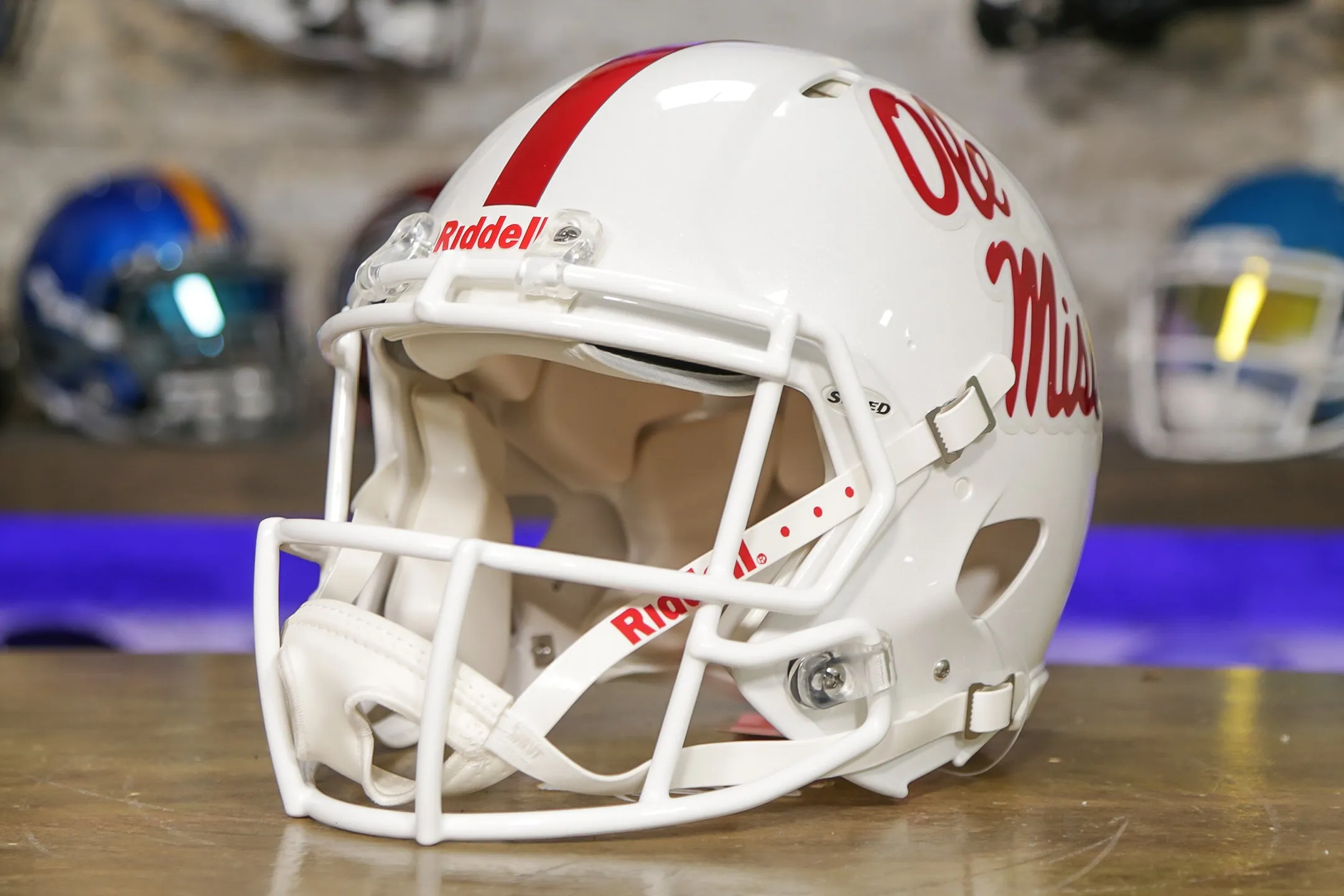 Ole Miss Rebels Riddell Speed Authentic Helmet - White
