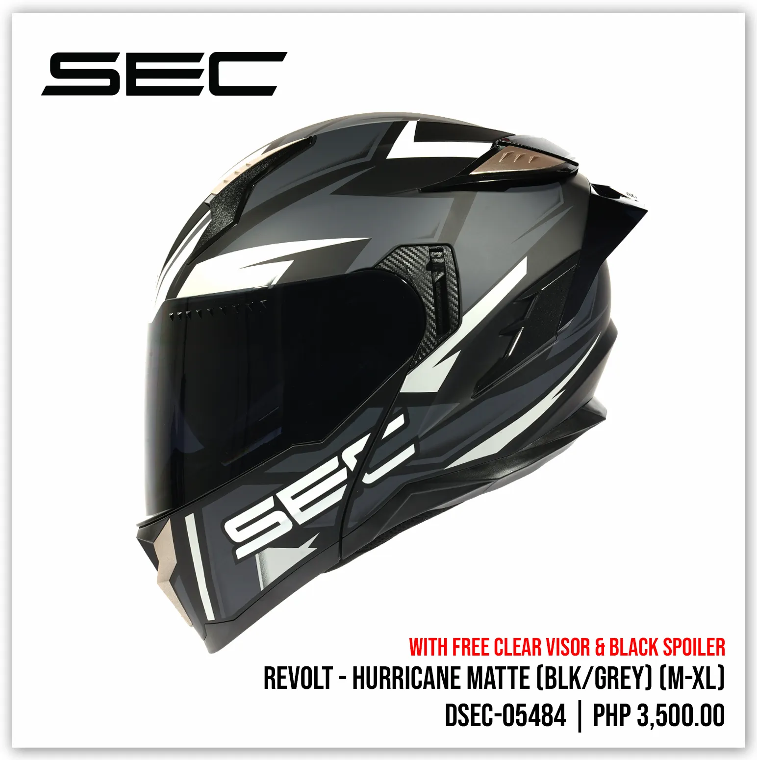 Revolt - Hurricane Matte (Black/Grey)