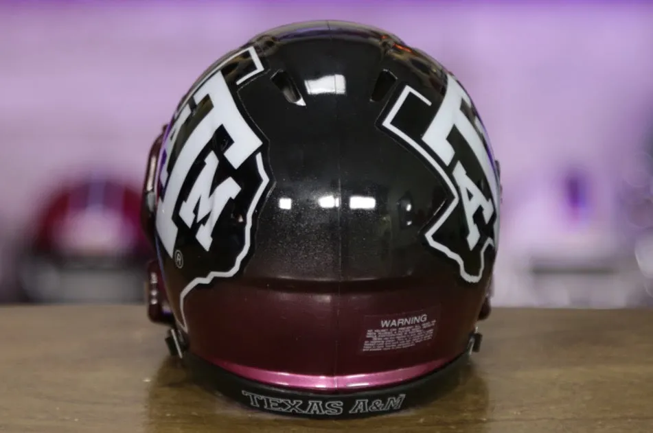 Texas A&M Aggies Riddell Speed Mini Helmet - Black Hydro