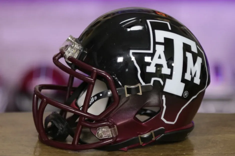 Texas A&M Aggies Riddell Speed Mini Helmet - Black Hydro