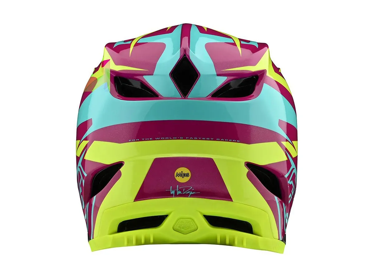 Troy Lee Designs D4 Composite Full Face Helmet - Slash - Purple-Yellow - 2020