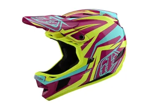 Troy Lee Designs D4 Composite Full Face Helmet - Slash - Purple-Yellow - 2020