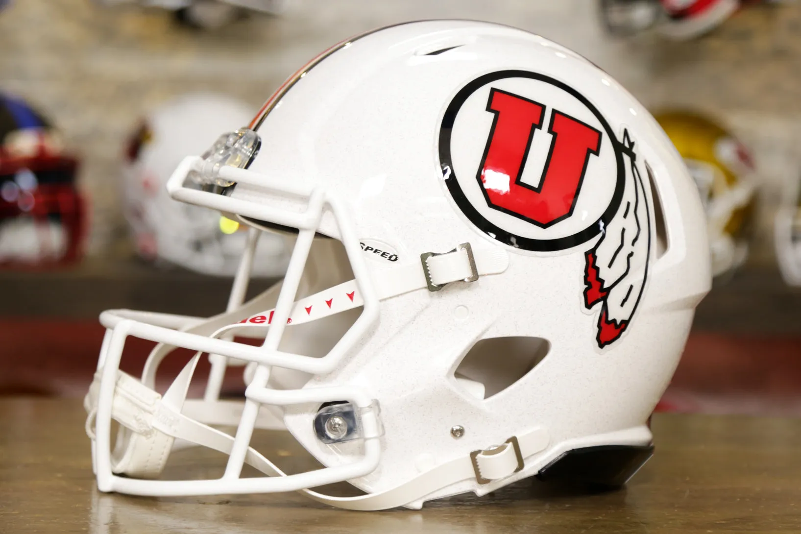 Utah Utes Riddell Speed Authentic Helmet - White