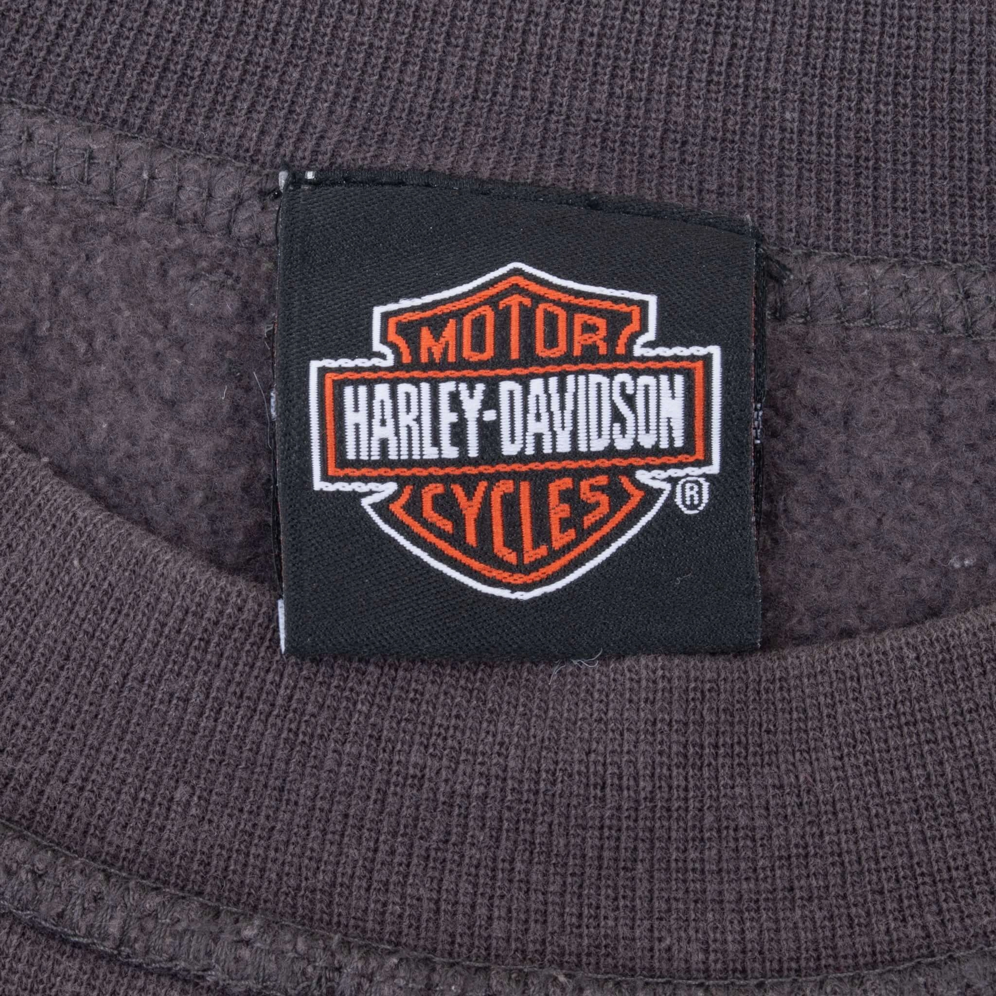 VINTAGE HARLEY DAVIDSON MOTORCYCLE 1990S DARK GREY SWEATSHIRT 2XL
