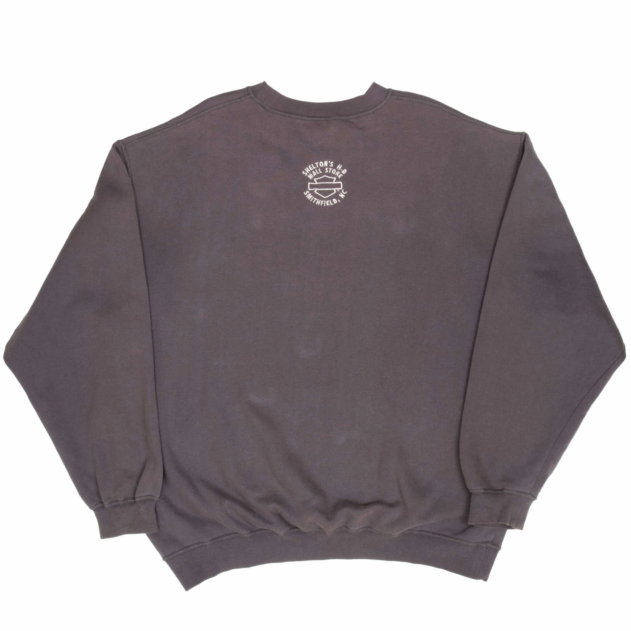 VINTAGE HARLEY DAVIDSON MOTORCYCLE 1990S DARK GREY SWEATSHIRT 2XL